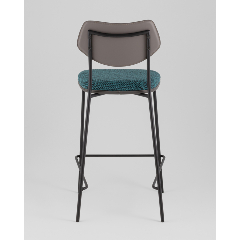 Стул полубарный Casey темно-бирюзовый с серой экокожей