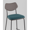 Стул полубарный Casey темно-бирюзовый с серой экокожей