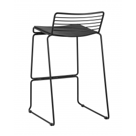 Стул полубарный Danny черный с черной подушкой