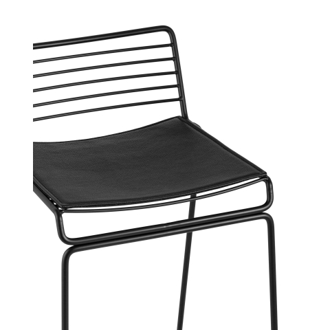 Стул полубарный Danny, черный, с черной подушкой 4 шт