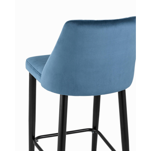 Стул полубарный Диего велюр пыльно-синий