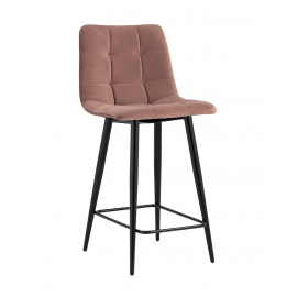 Стул полубарный Джанго велюр пыльно-розовый высота сиденья 60 см