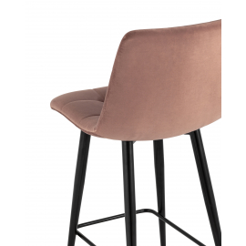 Стул полубарный Джанго велюр пыльно-розовый высота сиденья 60 см