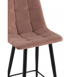 Стул полубарный Джанго велюр пыльно-розовый высота сиденья 60 см