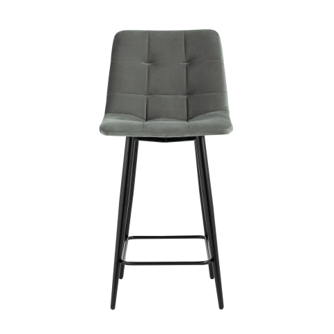 Стул полубарный Джанго велюр серый высота сиденья 60 см