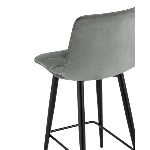 Стул полубарный Джанго велюр серый высота сиденья 60 см