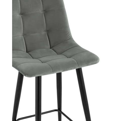 Стул полубарный Джанго велюр серый высота сиденья 60 см