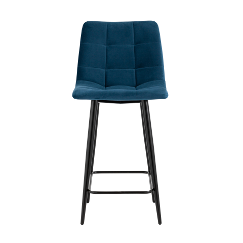 Стул полубарный Джанго велюр синий высота сиденья 60 см
