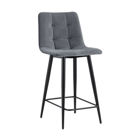 Стул полубарный Джанго велюр тёмно-серый высота сиденья 60 см