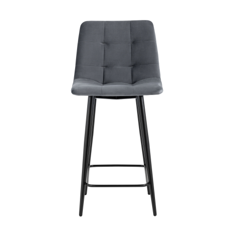 Стул полубарный Джанго велюр тёмно-серый высота сиденья 60 см