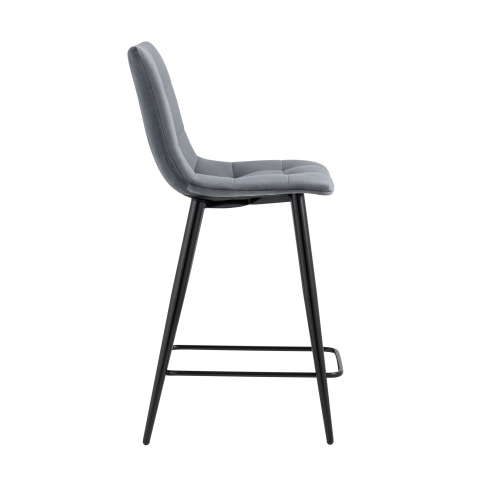 Стул полубарный Джанго велюр тёмно-серый высота сиденья 60 см