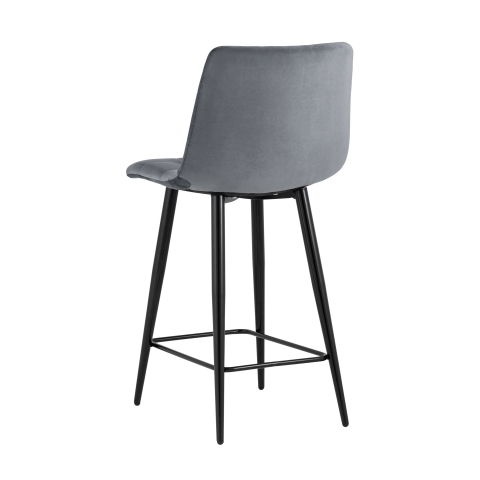 Стул полубарный Джанго велюр тёмно-серый высота сиденья 60 см