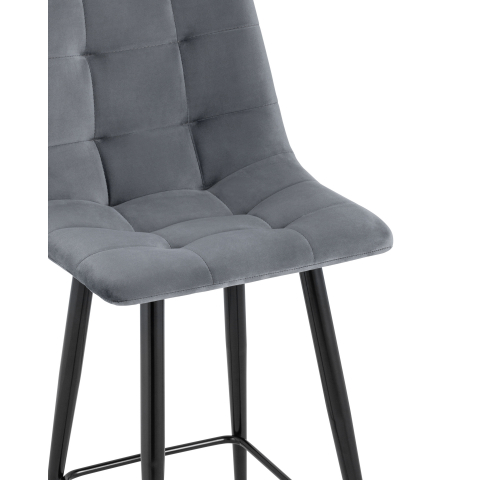Стул полубарный Джанго велюр тёмно-серый высота сиденья 60 см