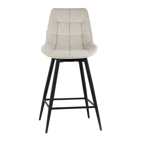 Стул полубарный Флекс с поворотным механизмом велюр бежевый