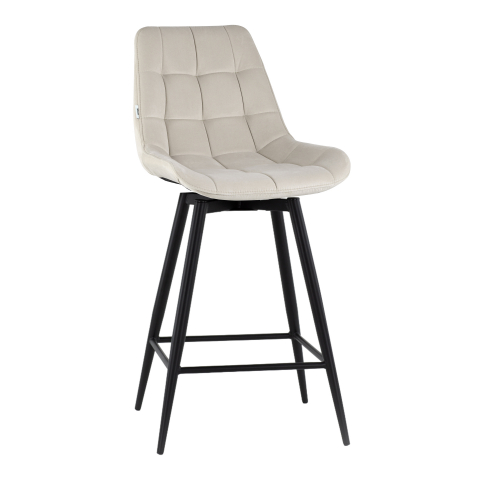 Стул полубарный Флекс с поворотным механизмом велюр бежевый