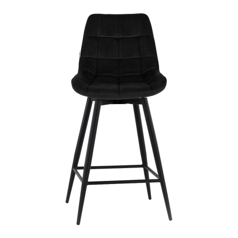 Стул полубарный Флекс с поворотным механизмом велюр черный