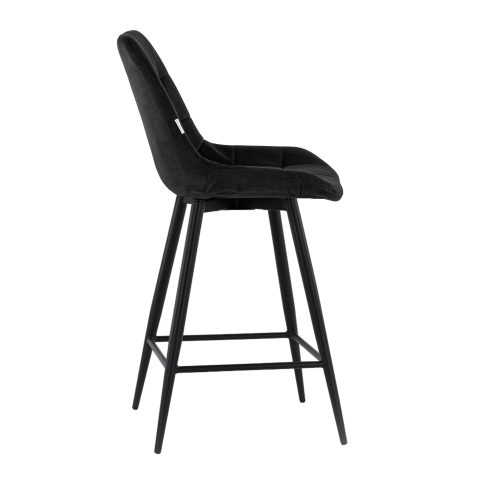 Стул полубарный Флекс с поворотным механизмом велюр черный