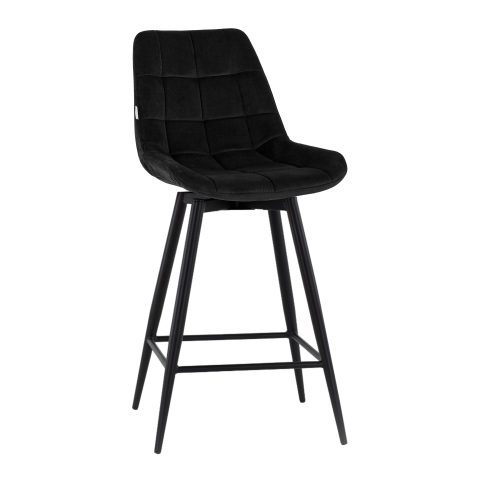 Стул полубарный Флекс с поворотным механизмом велюр черный