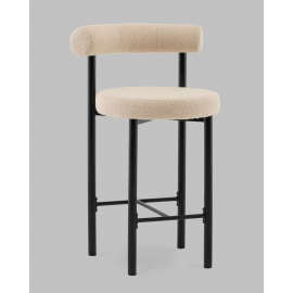 Стул полубарный Флорео букле бежевый