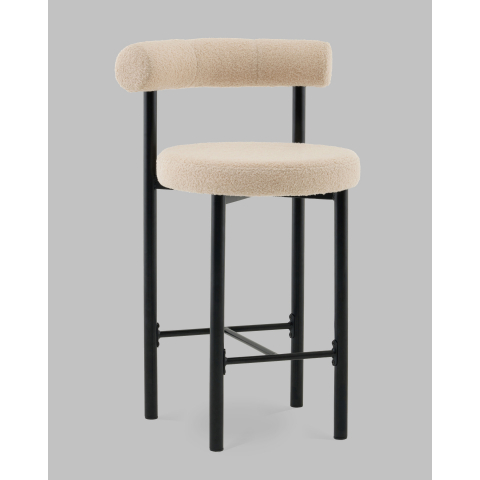 Стул полубарный Флорео букле бежевый