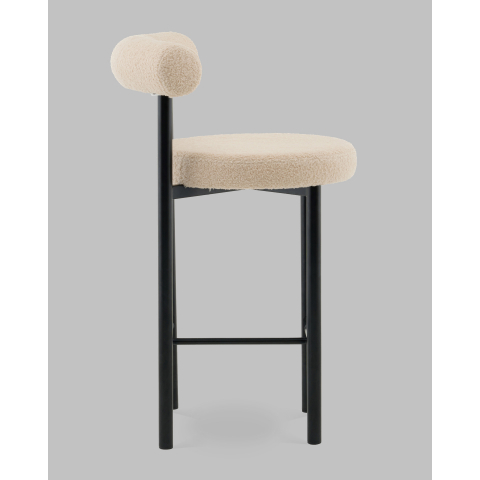 Стул полубарный Флорео букле бежевый