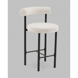 Стул полубарный Флорео букле молочный