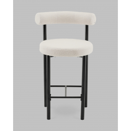 Стул полубарный Флорео букле молочный