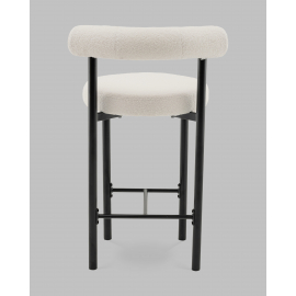 Стул полубарный Флорео букле молочный