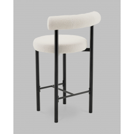 Стул полубарный Флорео букле молочный