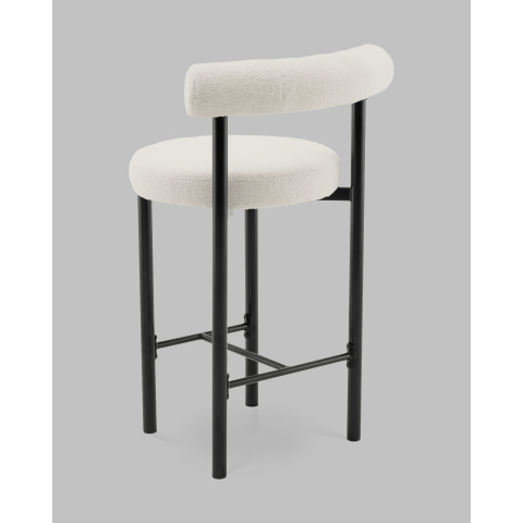 Стул полубарный Флорео букле молочный