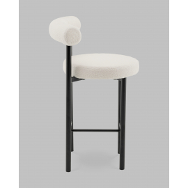 Стул полубарный Флорео букле молочный