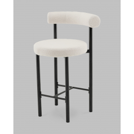 Стул полубарный Флорео букле молочный