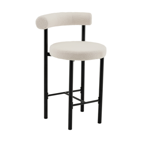 Стул полубарный Флорео букле молочный