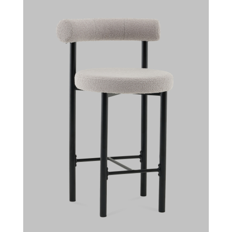 Стул полубарный Флорео букле светло-серый