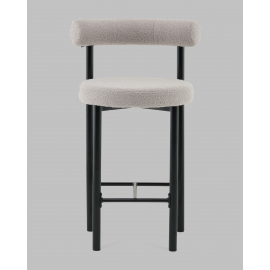 Стул полубарный Флорео букле светло-серый