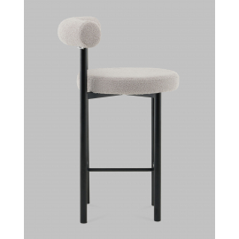 Стул полубарный Флорео букле светло-серый