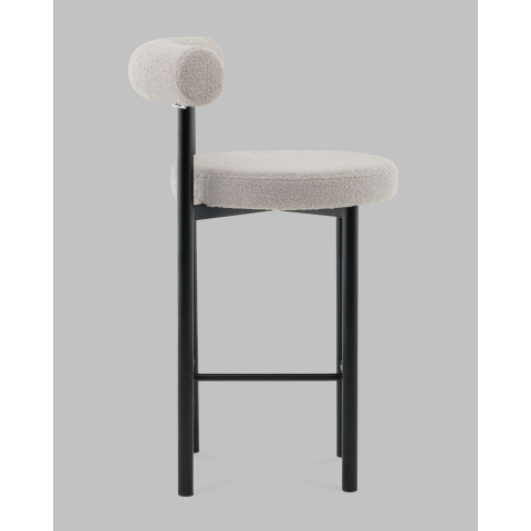 Стул полубарный Флорео букле светло-серый