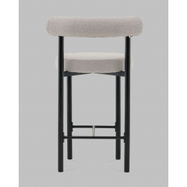 Стул полубарный Флорео букле светло-серый