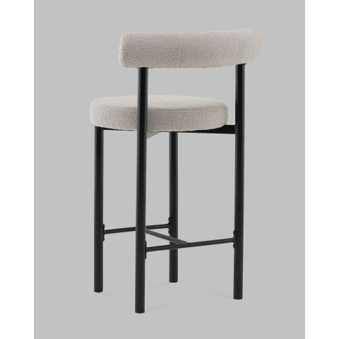 Стул полубарный Флорео букле светло-серый