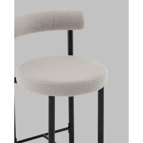 Стул полубарный Флорео букле светло-серый