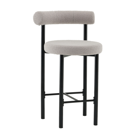 Стул полубарный Флорео букле светло-серый