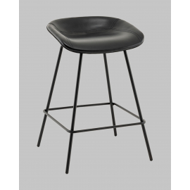 Стул полубарный Фуриоса экокожа чёрный