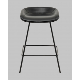 Стул полубарный Фуриоса экокожа чёрный