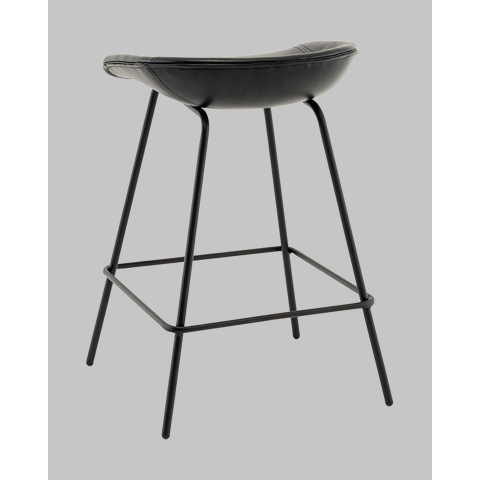 Стул полубарный Фуриоса экокожа чёрный