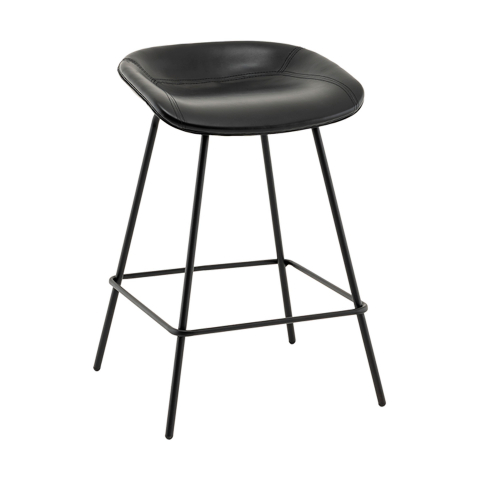 Стул полубарный Фуриоса экокожа чёрный