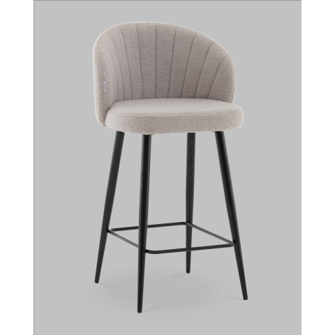 Стул полубарный Ханнингем букле светло-серый