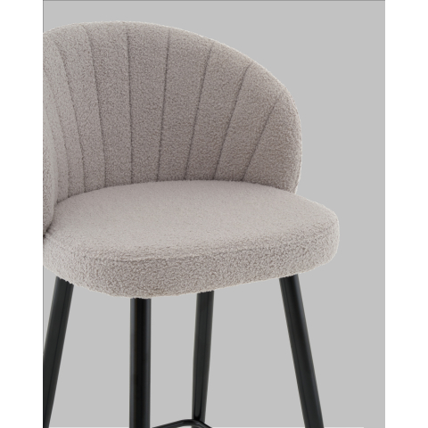 Стул полубарный Ханнингем букле светло-серый