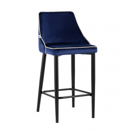 Стул полубарный Коби велюр синий