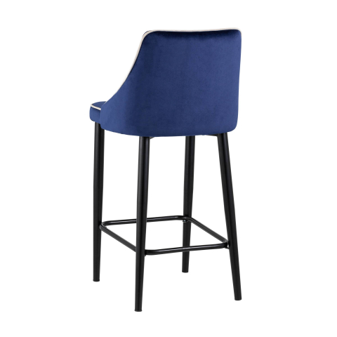 Стул полубарный Коби велюр синий