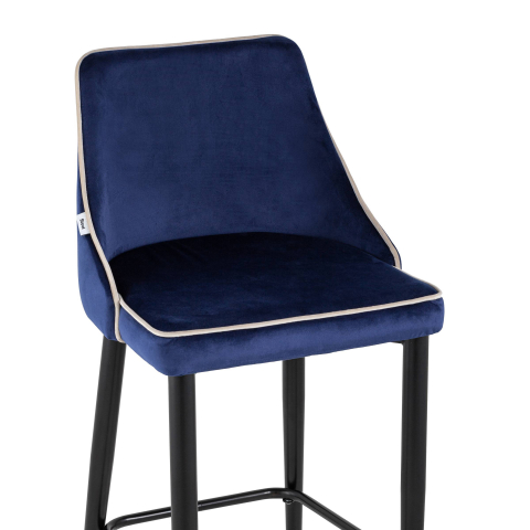 Стул полубарный Коби велюр синий